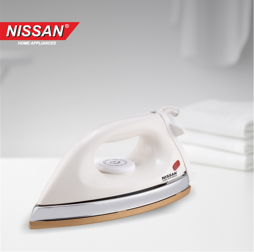 Steel-Co Best Lightweight With Non-Stick Soleplate Dry Iron 1000W (White)